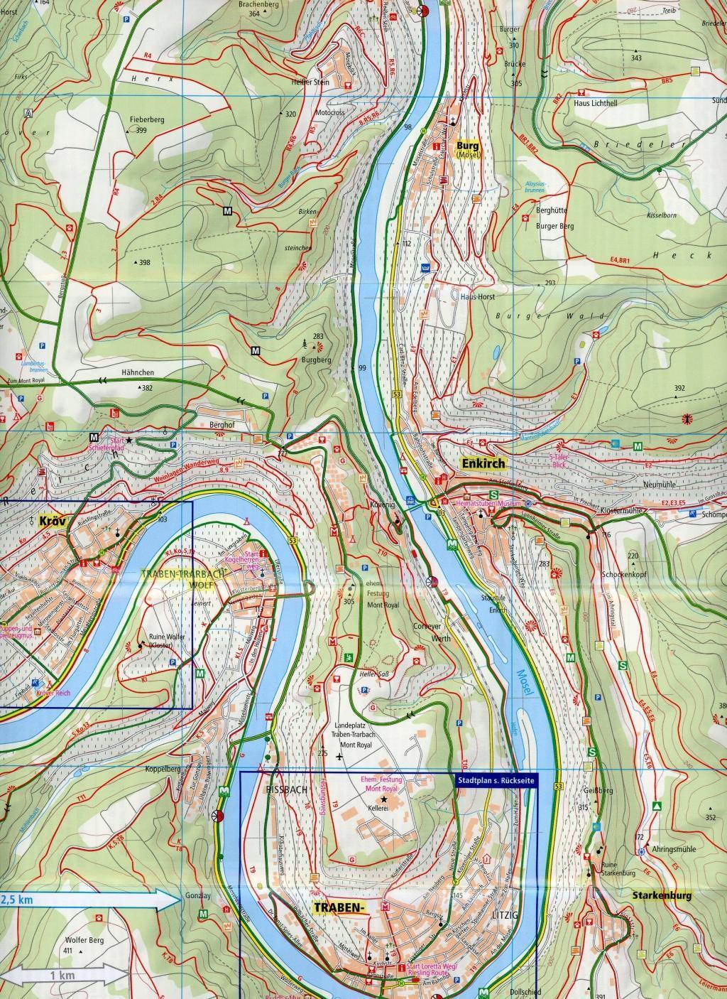 Thumbnail - Mittelmosel, Bernkastel-kues - Traben-trarbach - Kröv 1 : 25 000 |