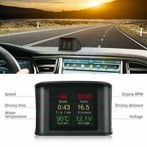 OBD2 HUD Gauge Car Head Up Display TFT LCD MPH Water Temp Overspeed Warning RPM - Bild 3 von 12