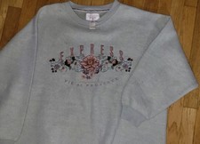 Express Athletique Vtg 90s Embroidered Sweatshirt Reverse Fluff Oversized Soft L