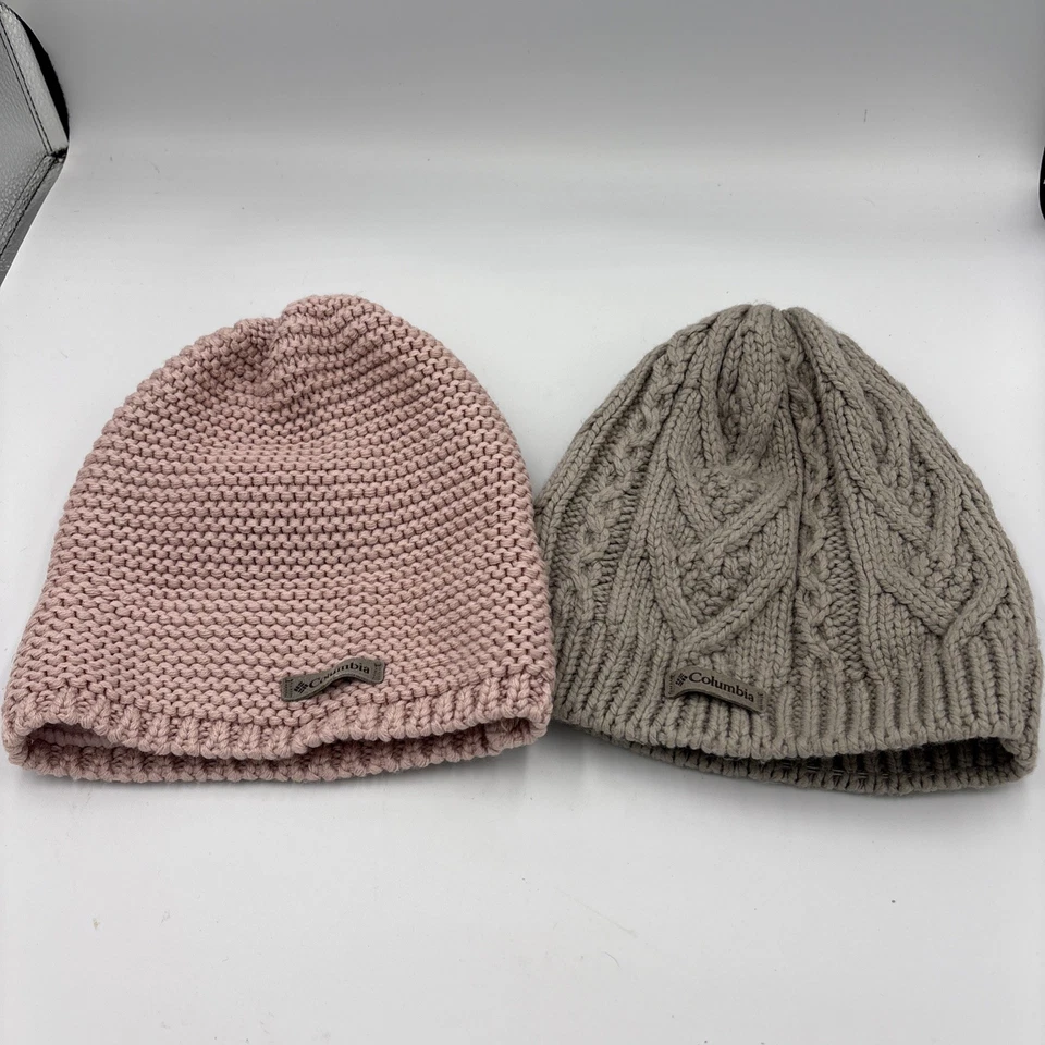 Columbia Mujer’s Gorro Rosa Gris Lote De 2 Talla Única Foto 2 de 4