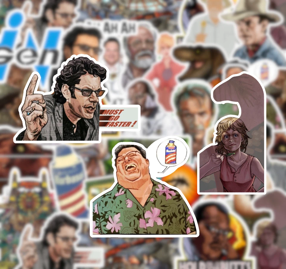 25 Jurassic Park Stickers- Matte Vinyl - Movie Sci-Fi Lost World Dinosaur - Image 2 of 3