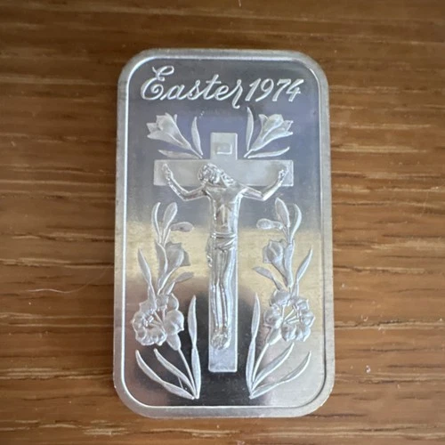 Madison Mint 1 oz .999 Fine Silver Bar 1974 Easter Collectible Bullion