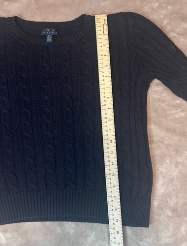 Polo Ralph Lauren Navy Blue Cable Knit Cotton Sweater. Kids Size 14. Preppy - Picture 5 of 11