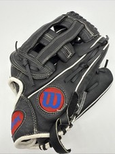Wilson A450 Baseball Glove 12in Right Hand Throw Black White H-Web Youth Leather