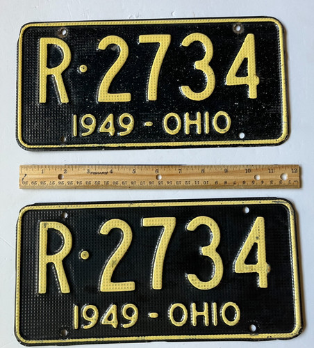 1949 set Ohio License Plate Excellent condition