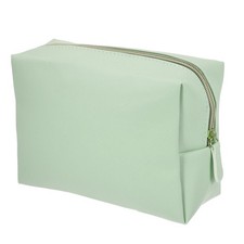 Borsa per trucco in pelle PU organizer per trucco borsa da toeletta da donna taglia L verde