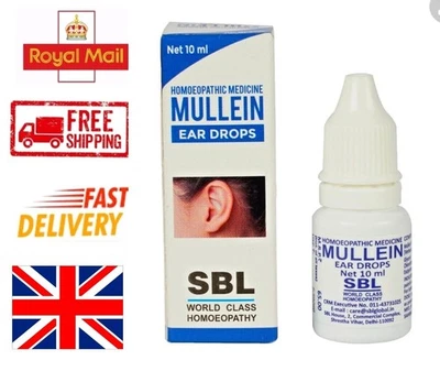 Mullein Ear Drops Ear Infections Earache by SBL Effective Relief Ear Pain 10ml