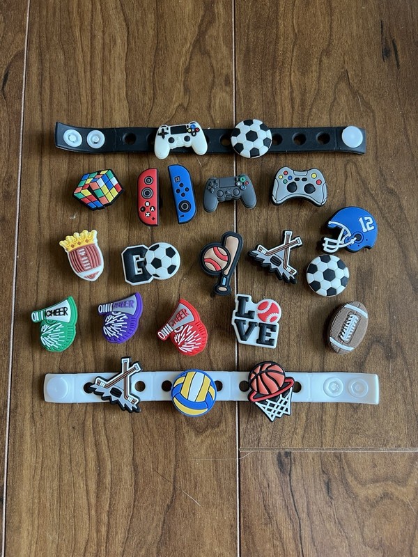 Lot of Croc Shoe Charms Sports Gaming Switch Xbox Soccer Football Basketball Fan