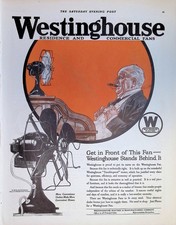 Original 1922 Westinghouse Ad: Electric Fans Residence Commercial Cigar Applianc