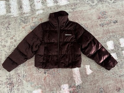 Adidas Small Women's Red Regen Velour Down Puffer Jacket