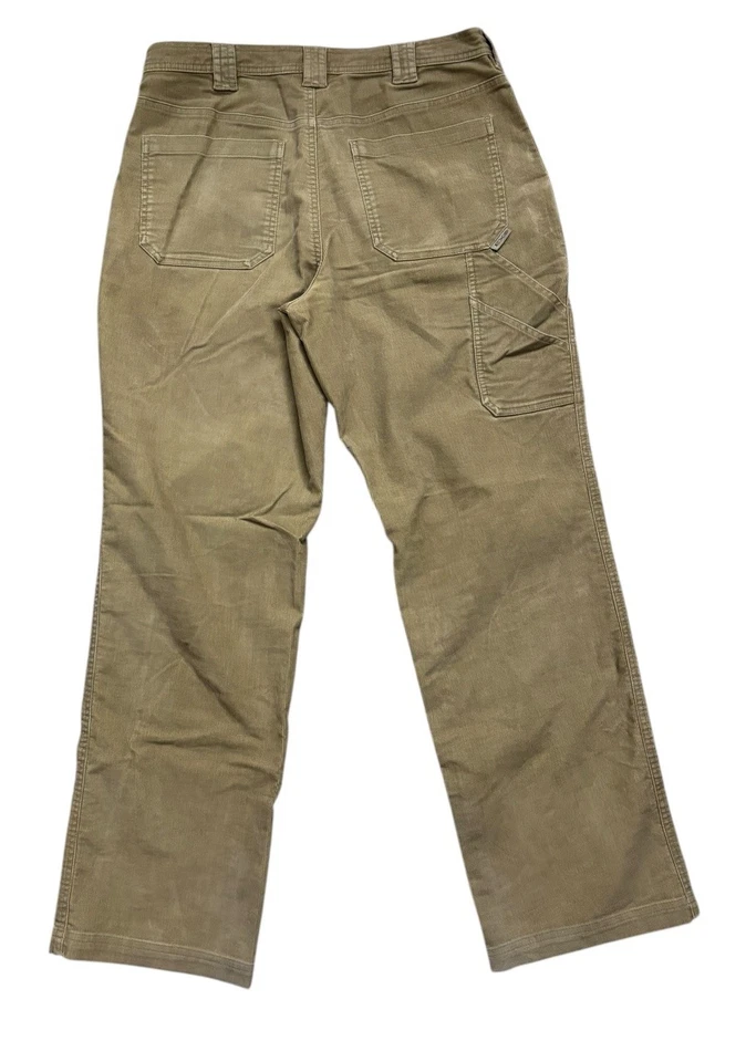 Calça ExOfficio Masculina 32x32 Bege Bronzeado Cordão Fino Calça Carpinteiro Roupa de Trabalho Reta - Imagem 2 de 4