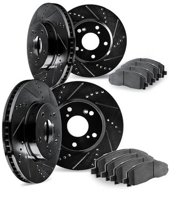 Dynamic Friction Front & Rear Brake Rotors + Pads 6-Piece Set Boxed B0B512RKKS