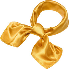 Womens 23.6 inch Satin Silk Feeling Formal Square Neck Scarf Head Hair Wraps Ker
