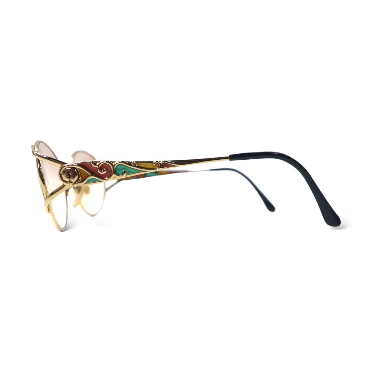 YVES SAINT LAURENT Vintage Sunglasses Gold Metal Collar Lens