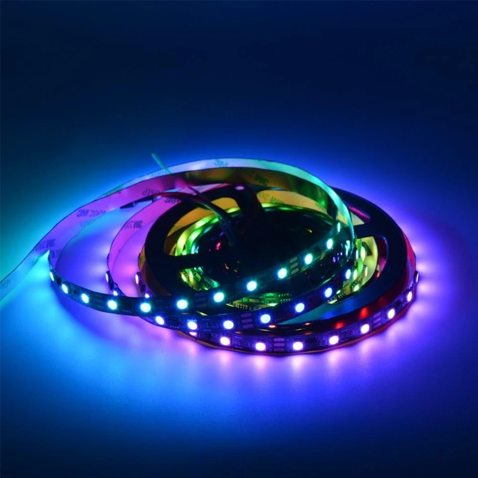 WS2811 5M RGB LED Strip Light 5050 SMD DC12V IP30 Non-Waterproof w/Control - Image 3 of 4
