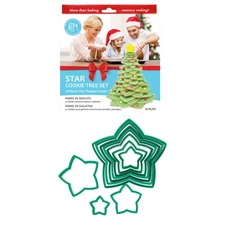 R&M International Star Tree Cookie Cutters to Make 3D Tree, 10-Piece Plastic Set