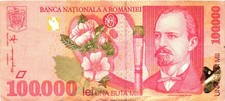 ROMANIA 100000 Lei 1998 P-110 VF Banknote