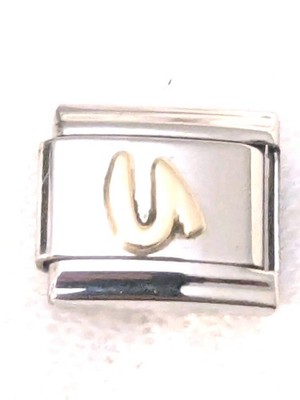 Authentic Walt Disney Modular 9mm  Link Letter U  Italian Charm E89
