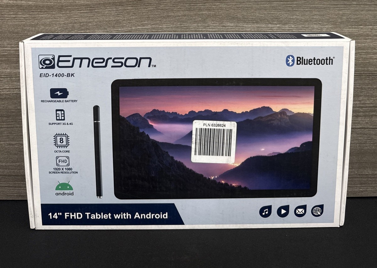EMERSON TABLET EID-1400 BK octa Core tablet with Android 14 Brand