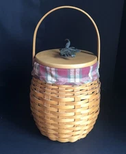2000 Longaberger October Fields Basket Combo Liner, Protector And Lid No Tie On