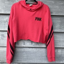 Victoria Secret PINK Cropped Hoodie Sweatshirt Women's Size Large