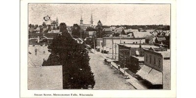 Menomonee Falls WI Street Scene Postcard Waukesha Co 1910s Romet The Slapper