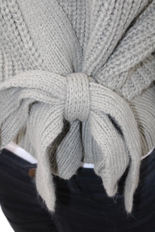 Cárdigan para mujer Zara cuello en V verde corbata manga larga bohemio talla S Foto 4 de 4