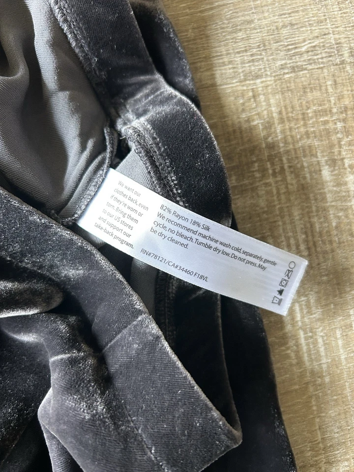 Falda sesgada de terciopelo aplastado Eileen Fisher para mujer M gris seda larga línea A NUEVA $278 Foto 4 de 4