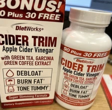 Cider Trim, Apple Cider Vinegar, 120 Capsules. NEW IN BOX EXP 6/2028