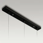3-Outlet Ceiling Rose Rectangular 500mm Metal Canopy Multi Outlet Black