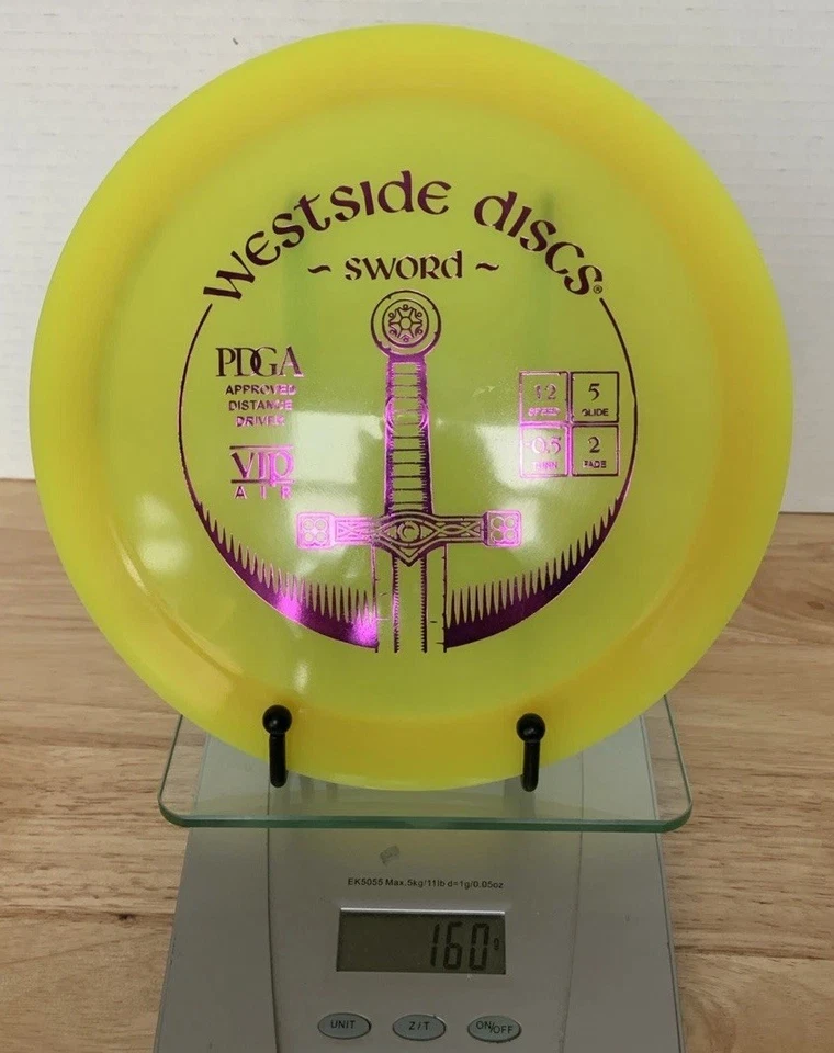 Westside Dicsx VIP Air Sword Yellow Lightweight Distance Driver 160 Grams - Image 3 of 4