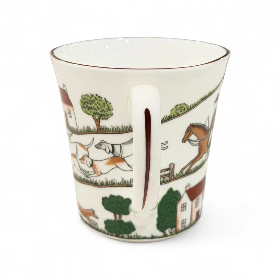 Coalport Hunting Scene Mug Fine Bone China England Horses Dogs Vintage Cup - Image 4 of 4