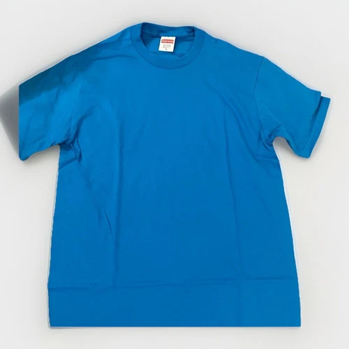 Taille L Tee shirt homme Supreme bleu pré rétréci 100% coton
