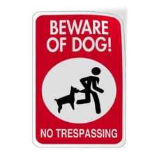 Vertical Vinyl Stickers Beware of Dog No Trespassing Pet Animal Sign Security