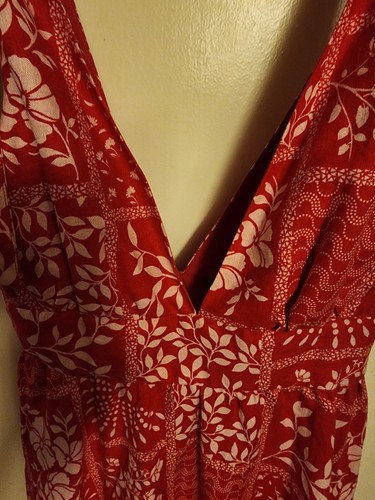 House Of Harlow Red & White Short Flowered Dress, Ties At Shoulders,... - Picture 4 of 9