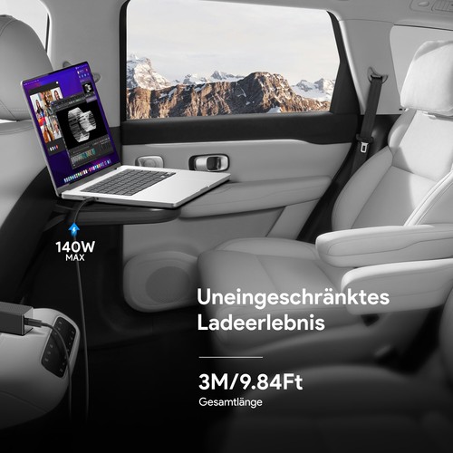 140W USB-C Car Charger für MSI Titan 18 2024 i9 RTX4090 & MacBook A3113 - Afbeelding 4 van 7