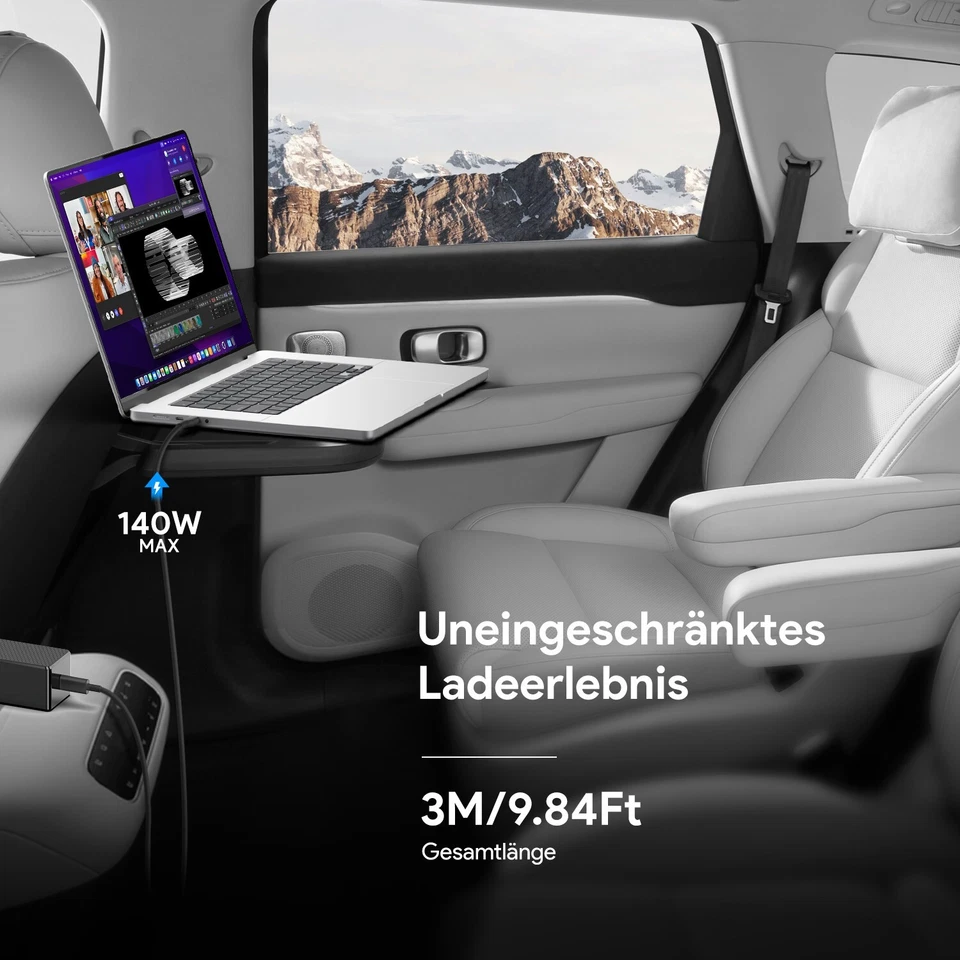 140W USB C KFZ Netzteil PD3.1 für MSI Titan 18 Ultra Pro 2024 Gaming Laptop - Bild 4 von 4