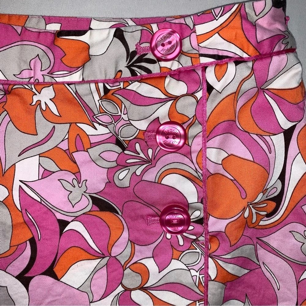 Women's Pink Retro Floral Golf Tennis Skort Skirt Activewear Sport 10