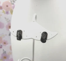 Antique Sterling Silver Siam Nielloware Earrings Mekhala Goddess Screw-backs