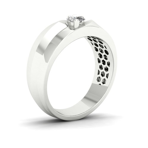 1/2Ct Diamond Wedding Band Ring Size 8 in 10k White Gold (Color H-I, Clarity I2) - 第 2/4 張圖片