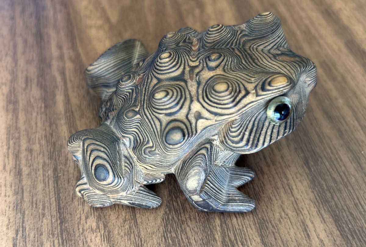 Sugi Cryptomeria Carved Wood Frog Toad | eBay