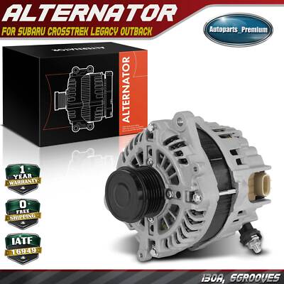 Alternator for Subaru Crosstrek 2.0L Legacy Outback 2.5L 130A 12V CW 6-Groove