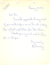 Al Downing Yankees Handwritten Letter w return Correspondence Brewers VP