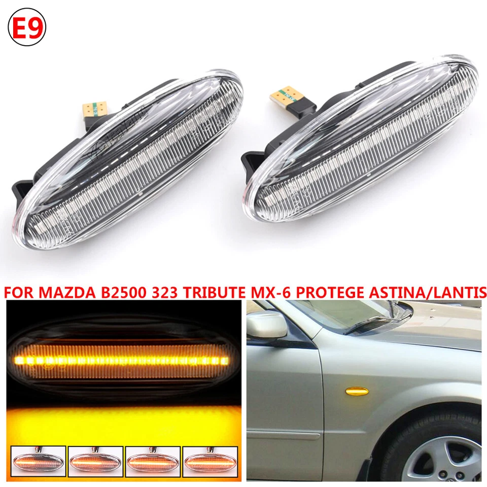 Clear Lens Sequential LED Fender Side Marker Light For Mazda Protege 2001-2003 — 第 2/4 张图片