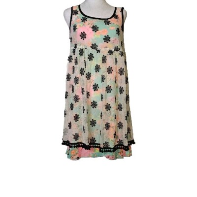 Uncle Frank Neon Floral Whimsygoth Mesh Embroidered Overlay