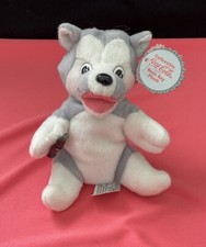 1997 COCA-COLA "Husky With COCA-COLA Bottle" Bean Bag Plush Original Tags