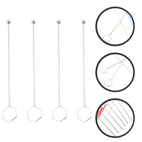 4 Pcs Stirring Rod Stainless Steel Tool Coffee Stirrers Reusable