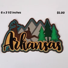 ARKANSAS STATE TITLE  scrapbook paper piecing  premade 3D die cut  Rhonda