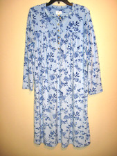 Aria Women's Blue Floral Fleece Nightgown  Size M