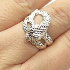 925 Sterling Silver Vintage Wrapped Snake Ring 8.25